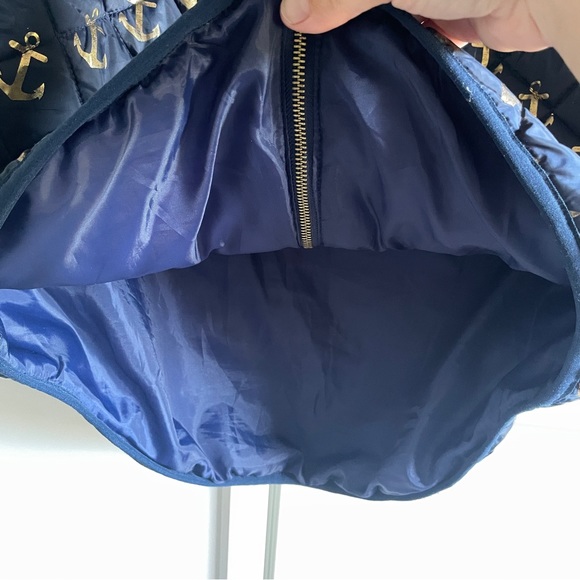 Simply Southern Navy Quilted Puffer Jacket Vest with Metallic Anchors - Picture 13 of 13